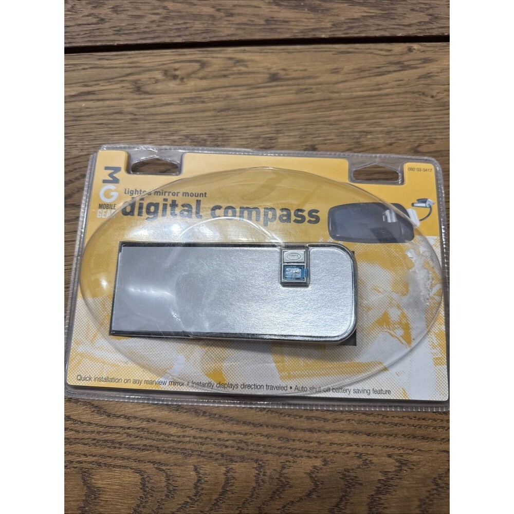 Lighted Mirror Mount Digital Compass  By Mobile Gear New Sealed